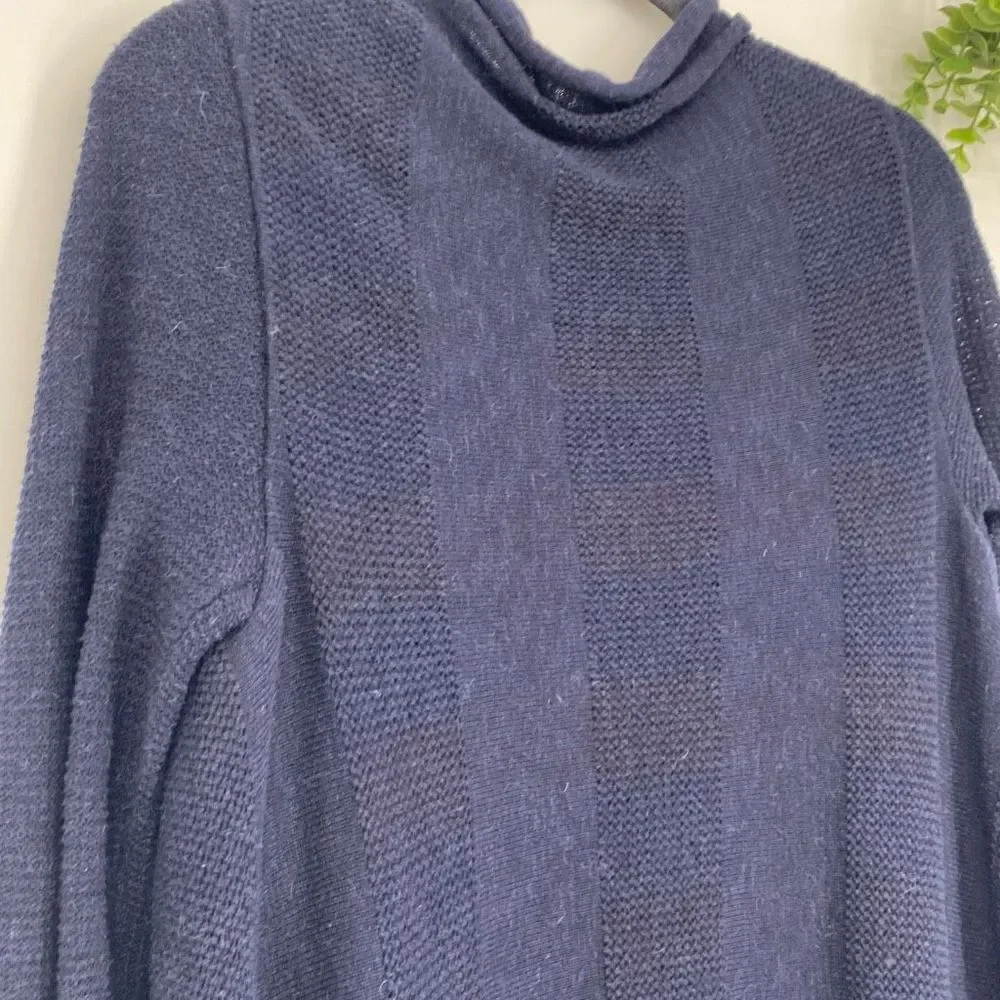 Anthropologie Fiets‎ Voor Long Waterfall Open Front Cardigan Alpaca Wool Navy S